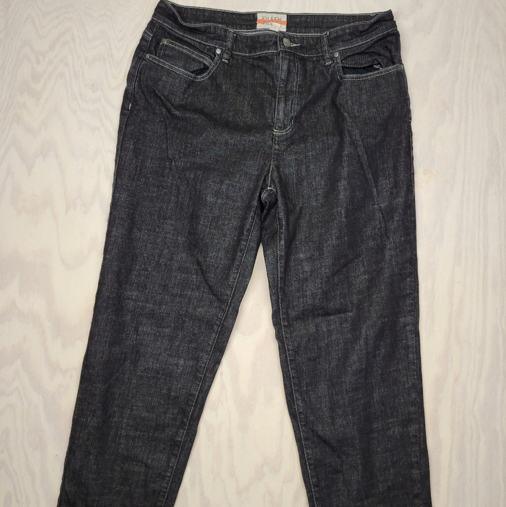 EILEEN FISHER SZ Medium 30" Organic Cotton Stretch Dark Wash Jeans